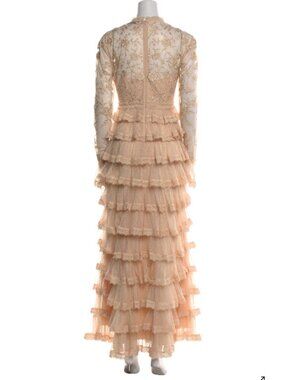 Mac Duggal Embroidered Long Sleeve Ruffled Tiered Dress